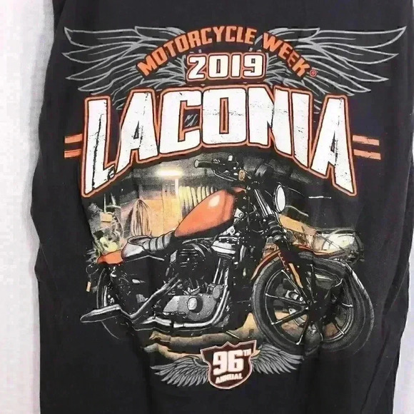 Royal Apparel Size M Black Motorcycle Week 2019 Laconia 96th Annual tshirt - Picture 7 of 10